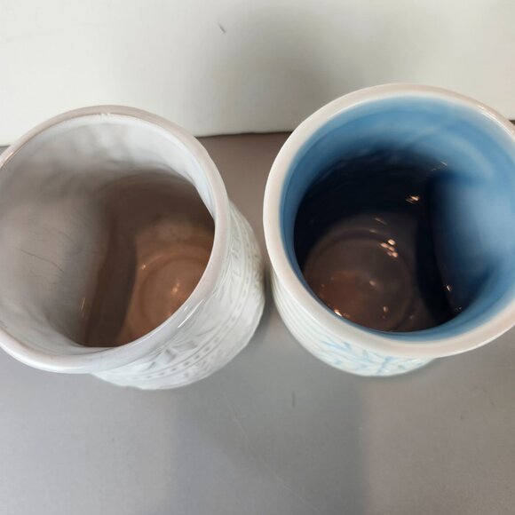 2 Large Ceramic Snowflake Coffee Mugs by Merry Makers - Picture 4 of 5